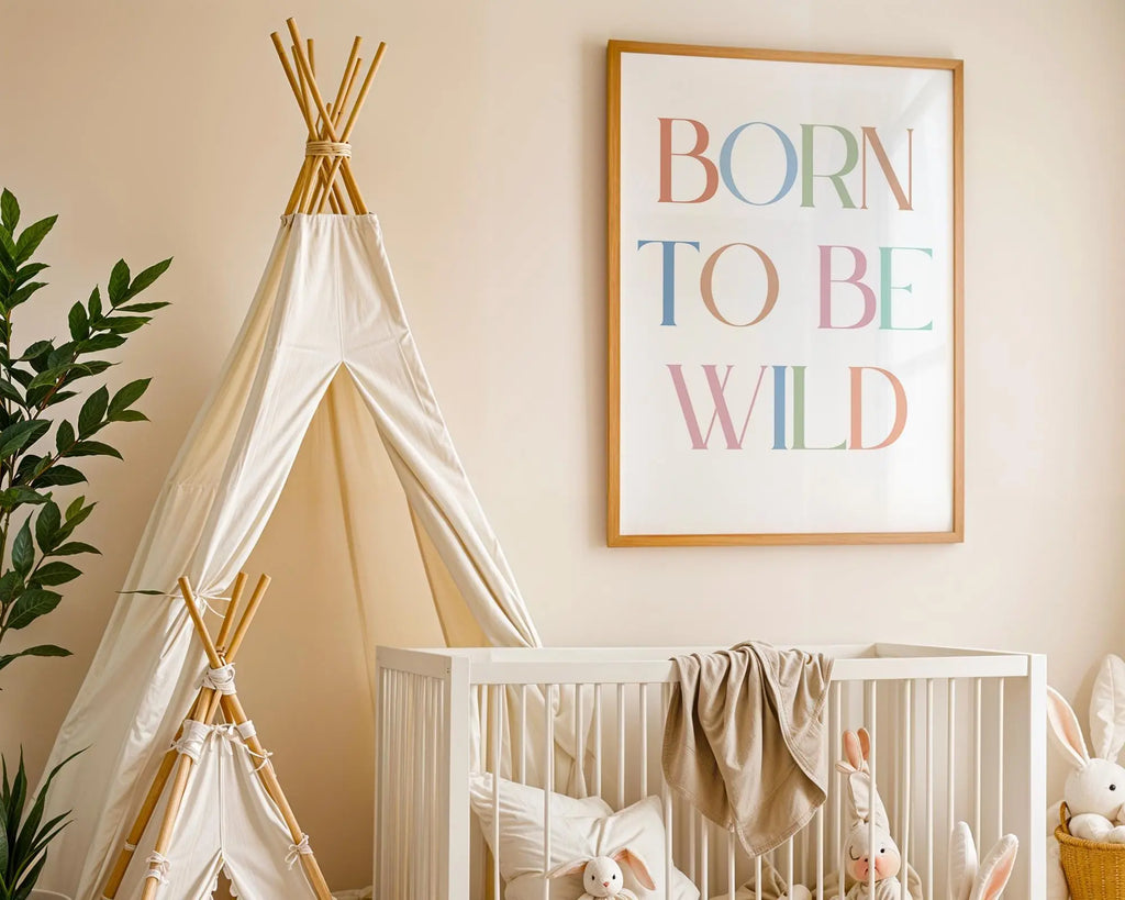 Playroom Ideas | Born To Be Wild Nursery Print | Modern Typography Wall Art wall art print, modern home decor, unframed artwork by Nomad & Nest