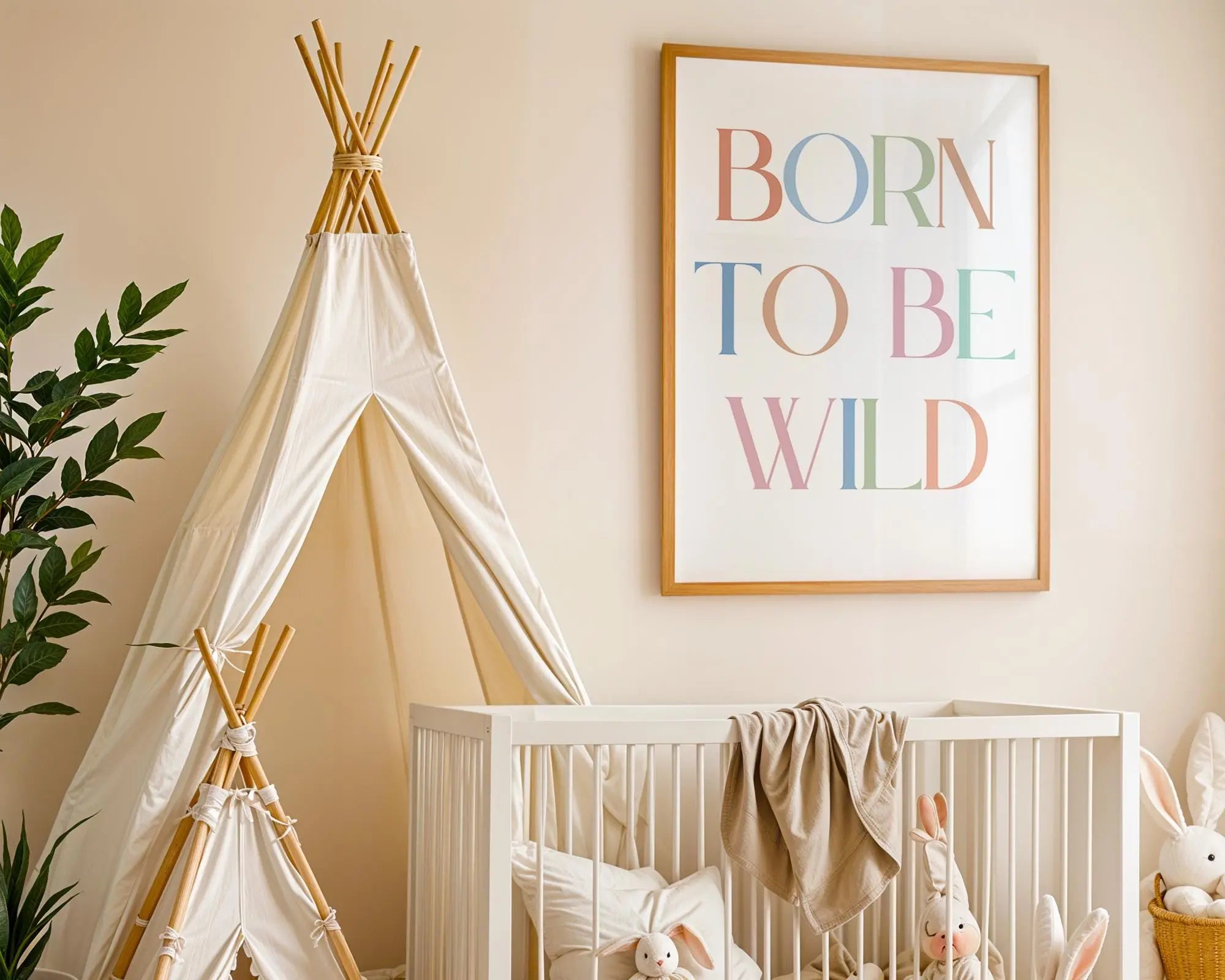 Playroom Ideas | Born To Be Wild Nursery Print | Modern Typography Wall Art wall art print, modern home decor, unframed artwork by Nomad & Nest