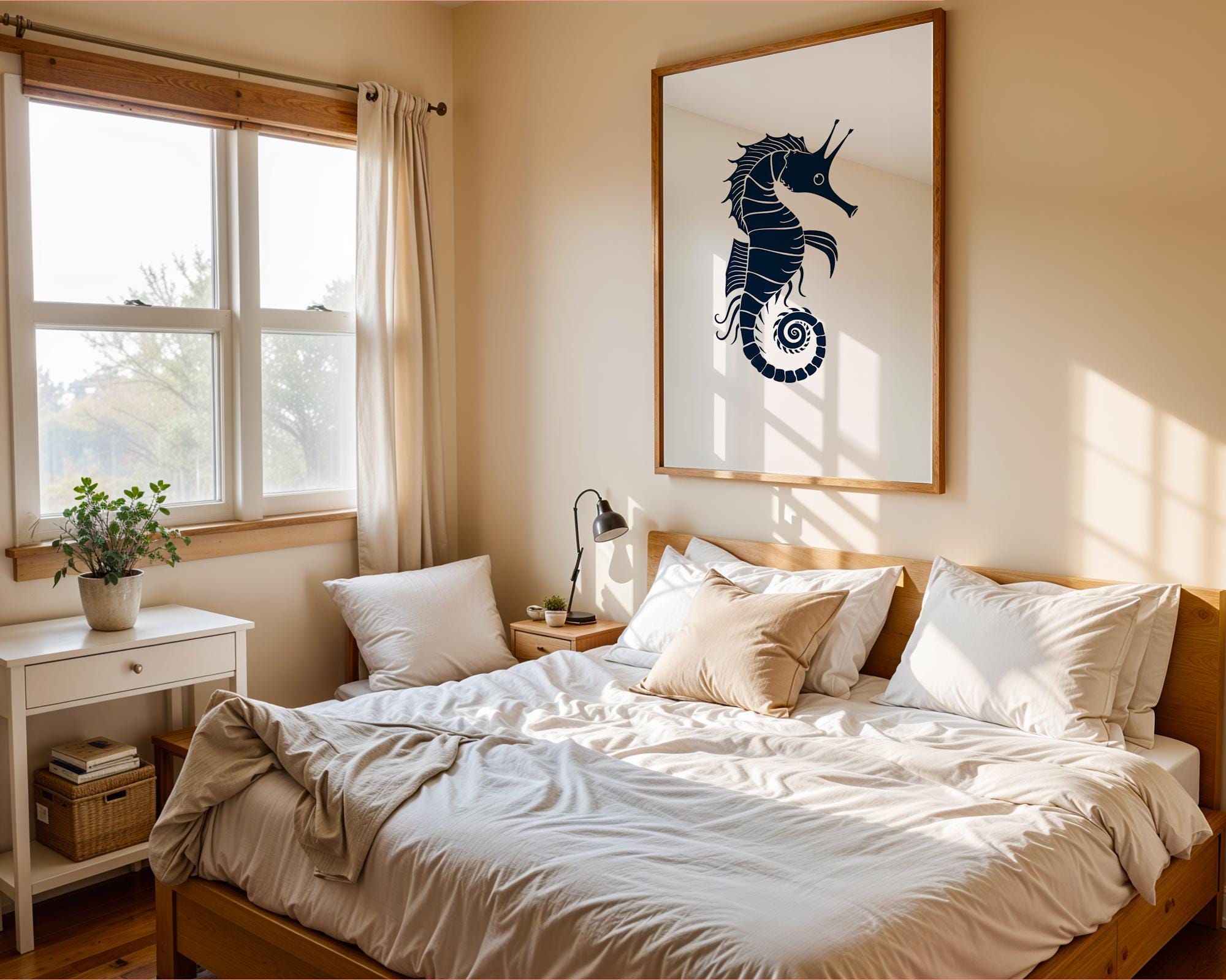 Seahorse Wall Art Print | Modern Marine Decor wall art print, modern home decor, unframed artwork by Nomad & Nest