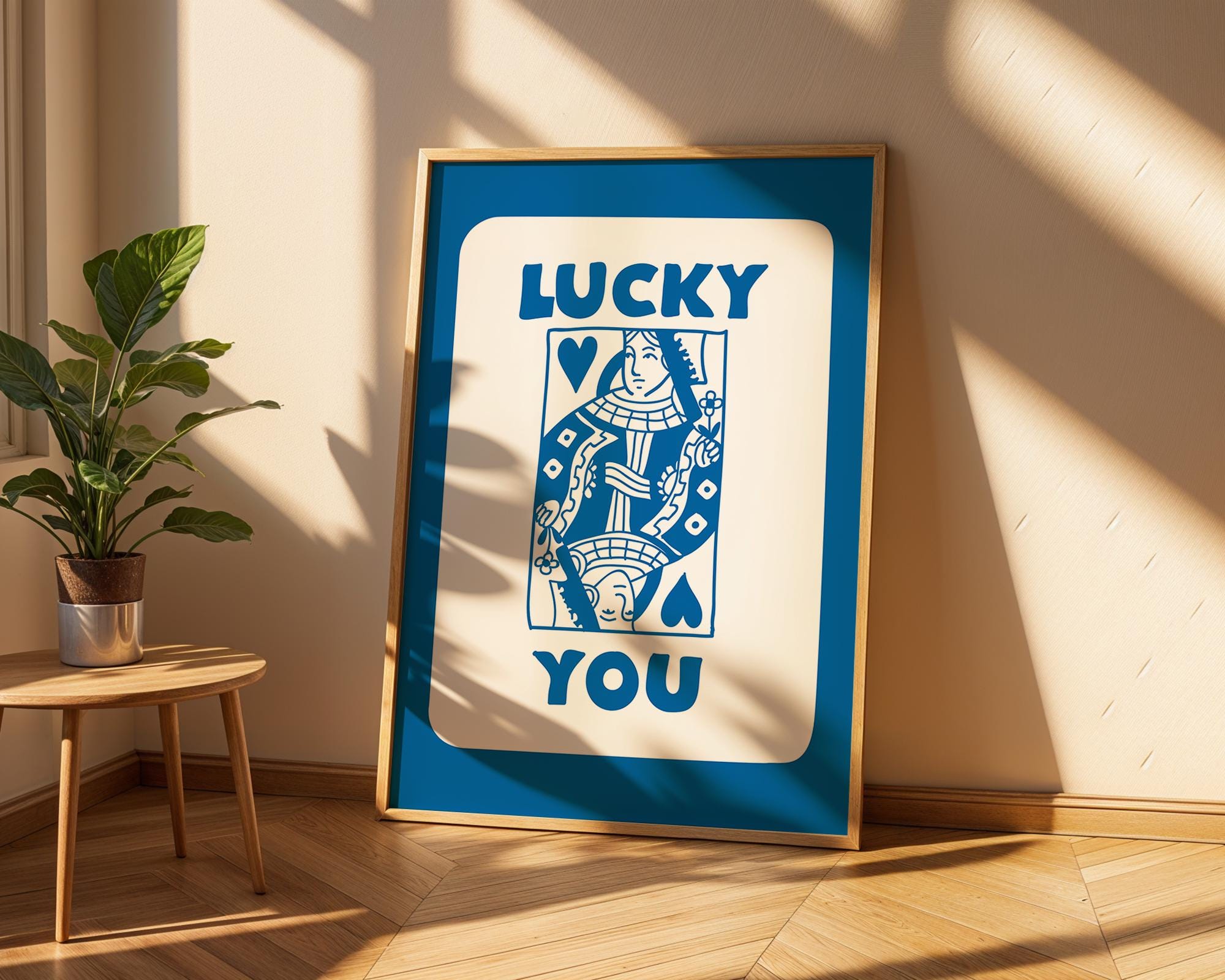 Lucky You Playing Card Print | Retro Pop Art Poster wall art print, modern home decor, unframed artwork by Nomad & Nest