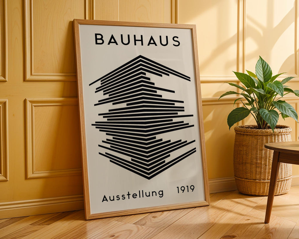 Bauhaus Poster Exhibition Art Print | Black and White Geometric Wall Decor wall art print, modern home decor, unframed artwork by Nomad & Nest