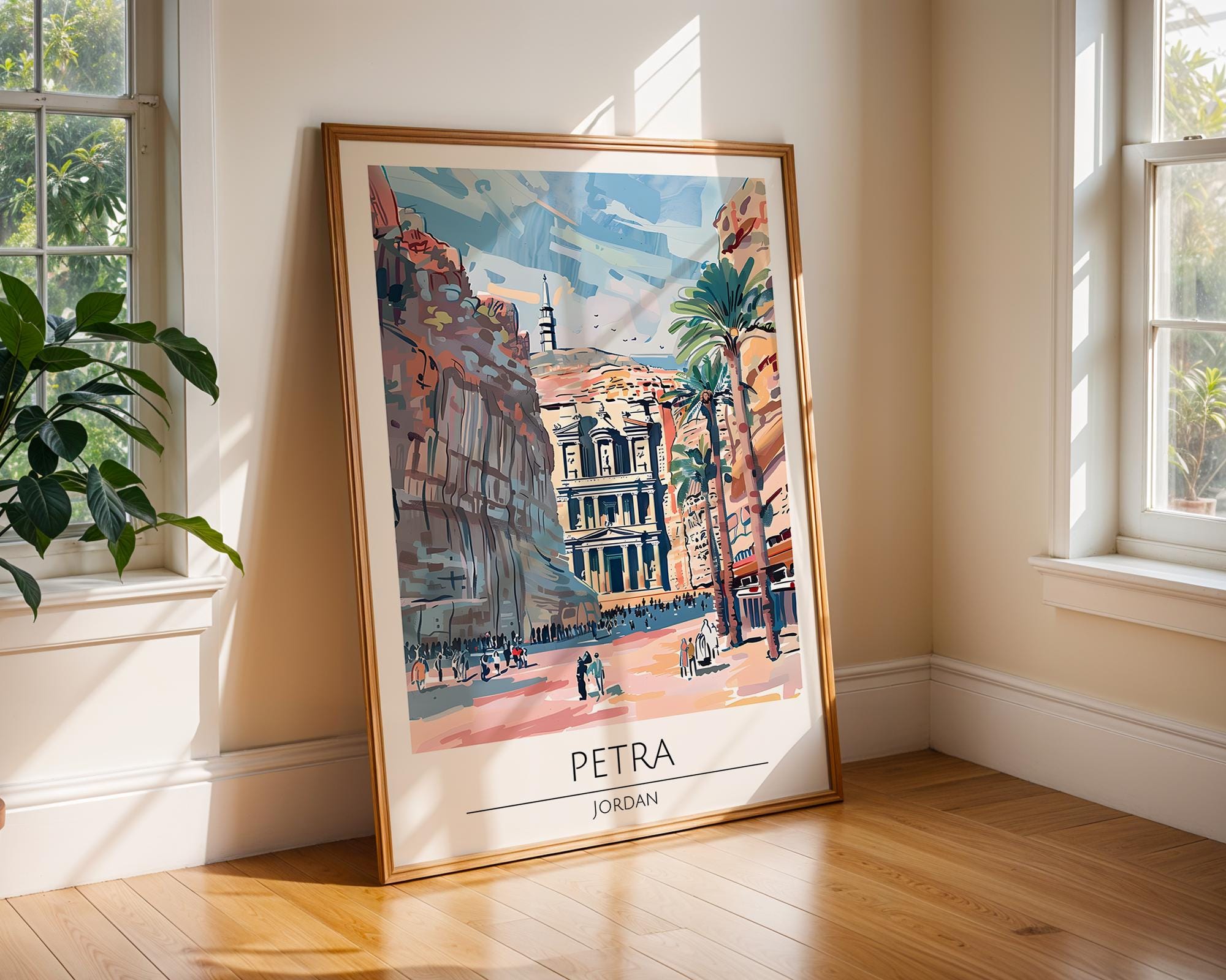 Petra Jordan Art Print | Ancient Architecture Travel Poster wall art print, modern home decor, unframed artwork by Nomad & Nest