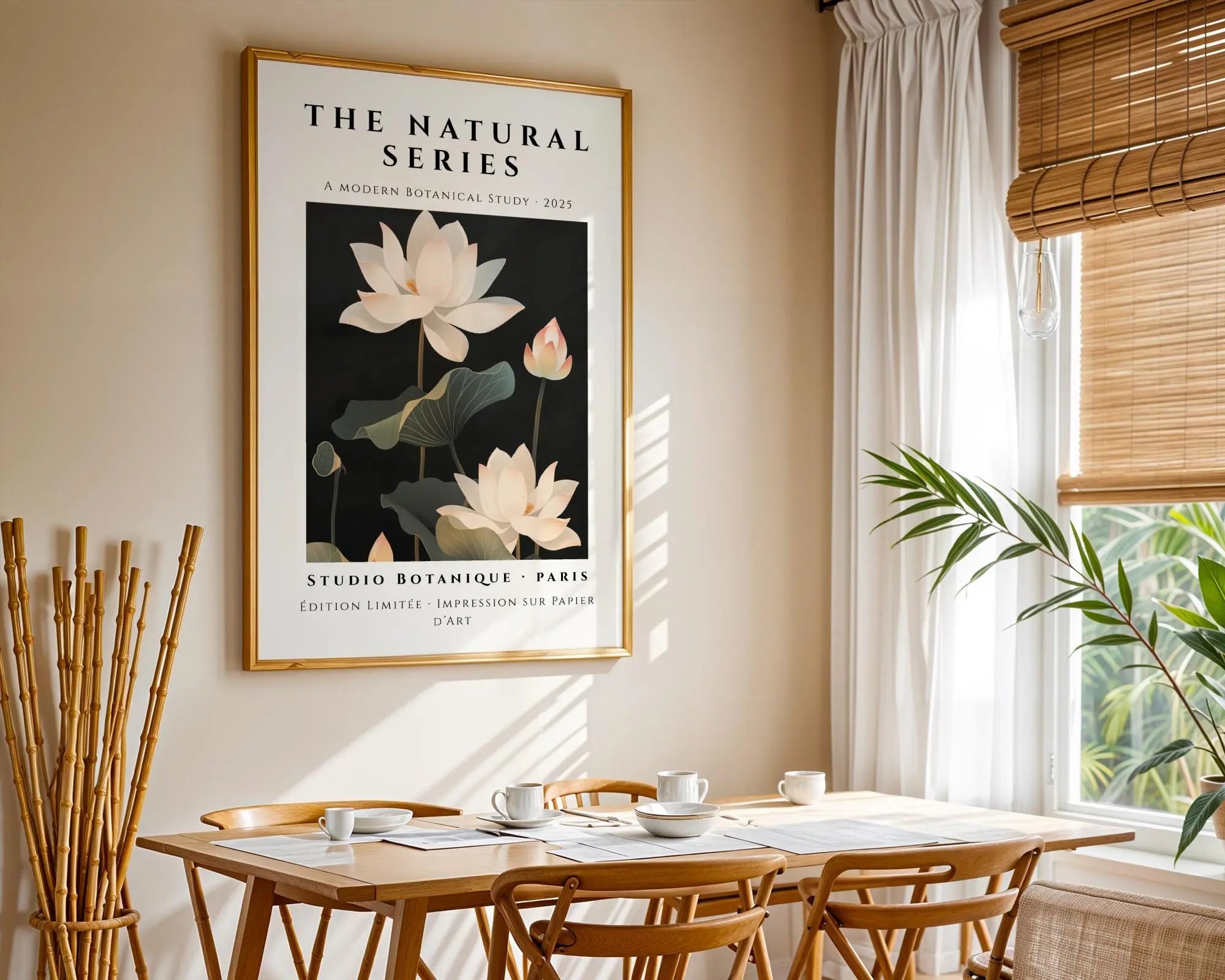 Midnight Lotus Flower Art Print | Modern Botanical Wall Decor wall art print, modern home decor, unframed artwork by Nomad & Nest