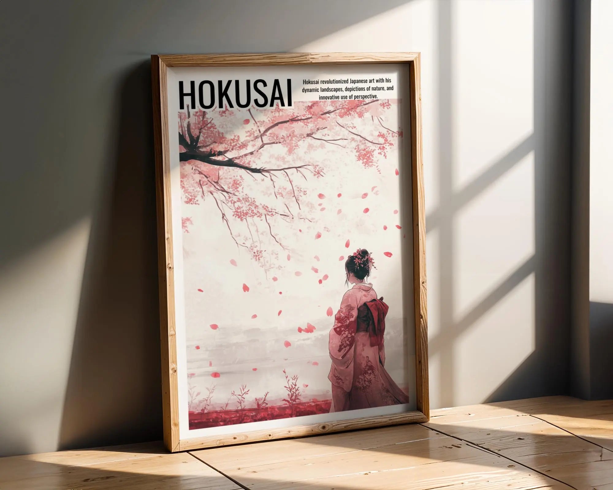Japanese Poster | Geisha Art Print – Kimono Woman, Cherry Blossom wall art print, modern home decor, unframed artwork by Nomad & Nest