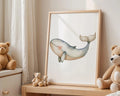 Playroom Ideas | Whale Nursery Wall Art | Ocean Animal Blue Sea Baby Decor wall art print, modern home decor, unframed artwork by Nomad & Nest