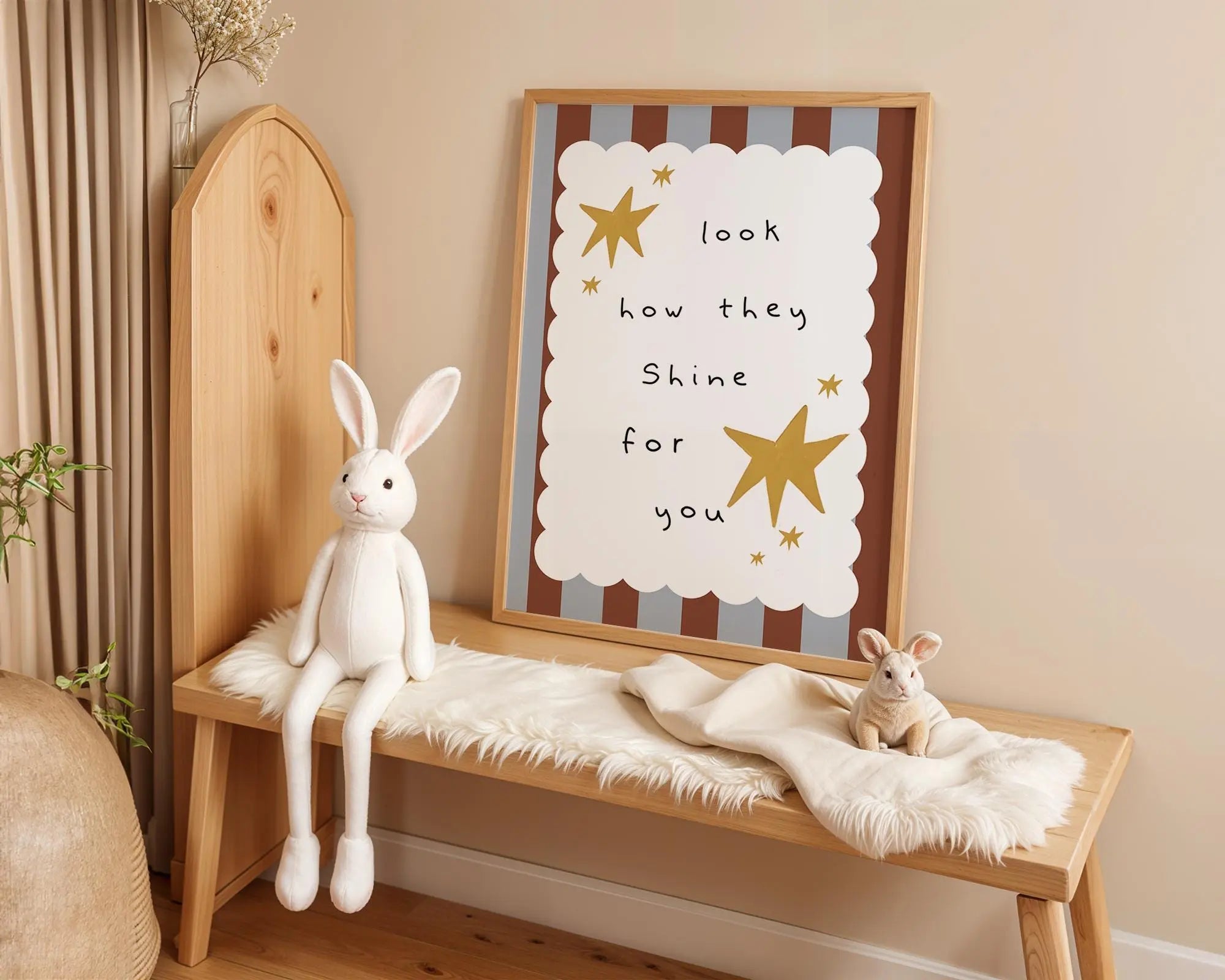 Playroom Ideas | Look How They Shine Nursery Wall Art | Starry Boho Quote Print wall art print, modern home decor, unframed artwork by Nomad & Nest