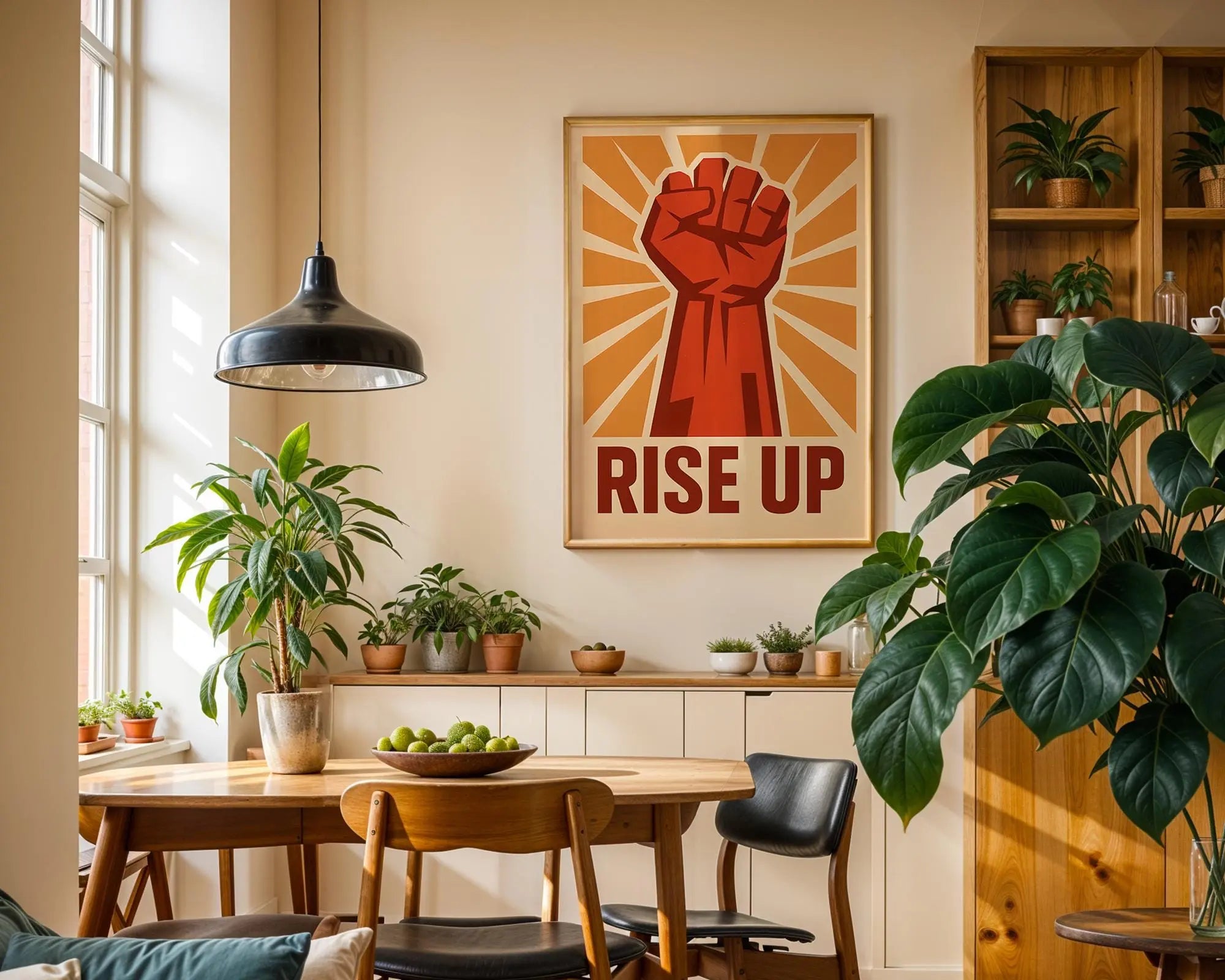 Rise Up Fist Print | Retro Empowerment Poster wall art print, modern home decor, unframed artwork by Nomad & Nest