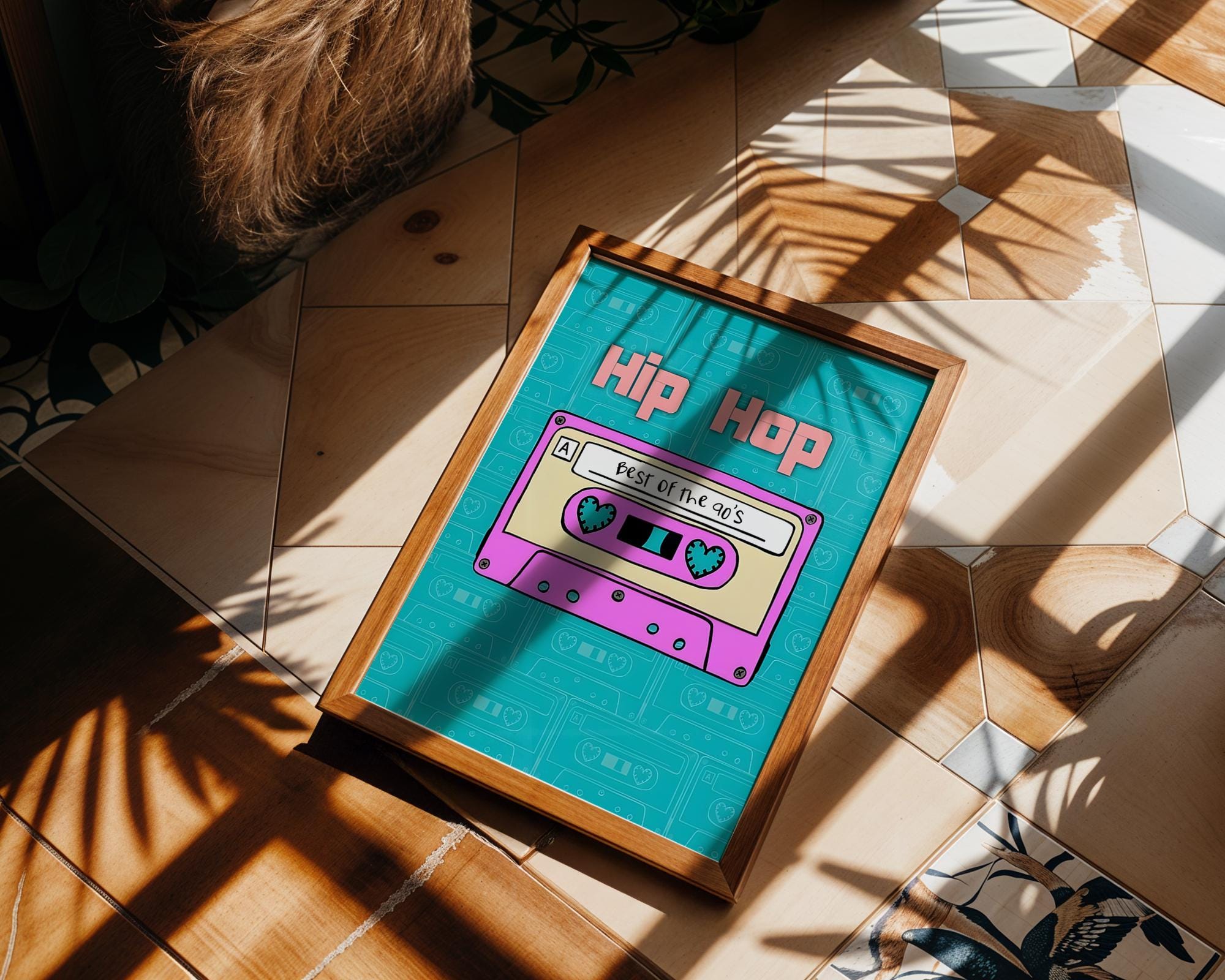 Modern Pop Art | 90s Hip Hop Cassette Tape Print | Retro Music wall art print, modern home decor, unframed artwork by Nomad & Nest