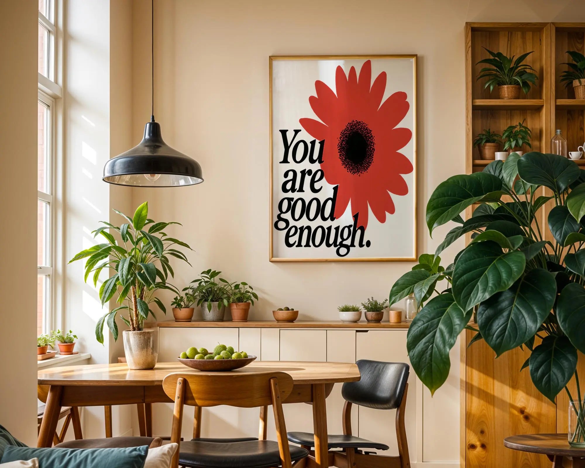 Red Flower Print – You Are Good Enough, Motivational Wall Art wall art print, modern home decor, unframed artwork by Nomad & Nest