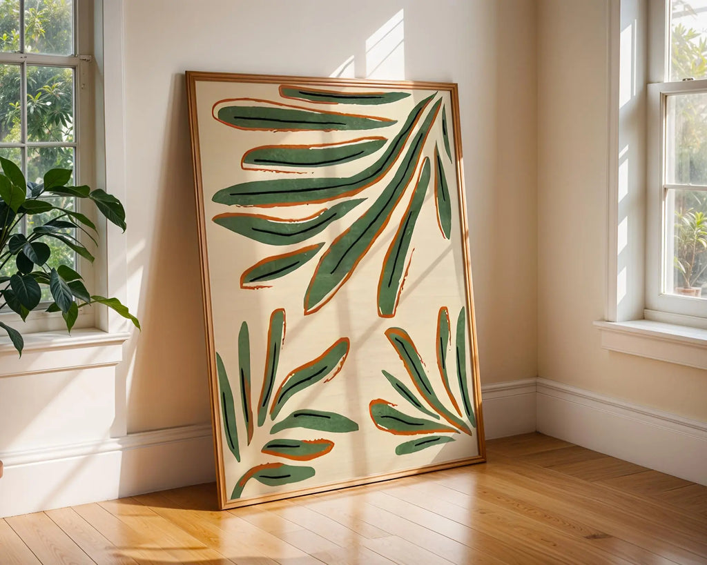 Tropical Leaf Art Print | Mid-Century Modern Botanical Poster wall art print, modern home decor, unframed artwork by Nomad & Nest