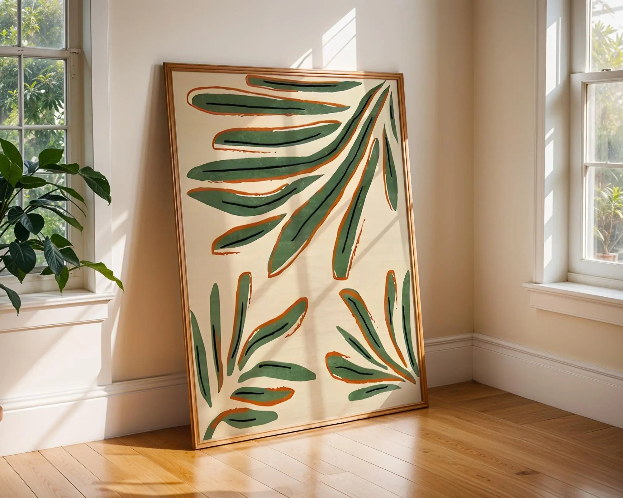 Tropical Leaf Art Print | Mid-Century Modern Botanical Poster wall art print, modern home decor, unframed artwork by Nomad & Nest