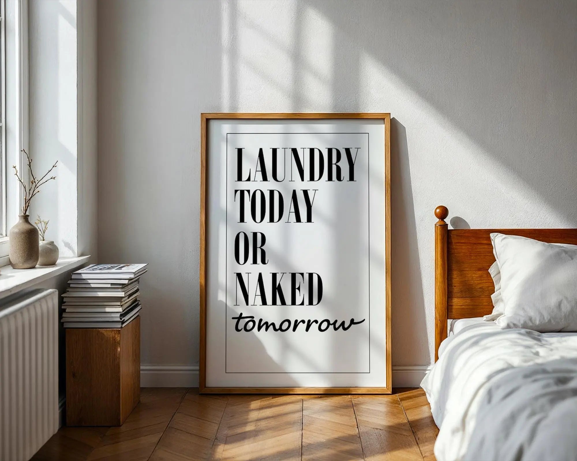 Funny Laundry Room Print | Minimalist Typography Quote wall art print, modern home decor, unframed artwork by Nomad & Nest