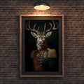 Regal Stag Portrait | Military Uniform Animal Wall Art wall art print, modern home decor, unframed artwork by Nomad & Nest