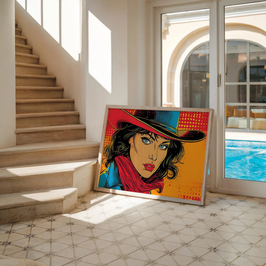 Modern Pop Art | Cowgirl Portrait Print, Western Home Decor wall art print, modern home decor, unframed artwork by Nomad & Nest