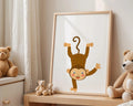 Playroom Ideas | Upside Down Monkey Nursery Wall Art | Fun Jungle Decor wall art print, modern home decor, unframed artwork by Nomad & Nest