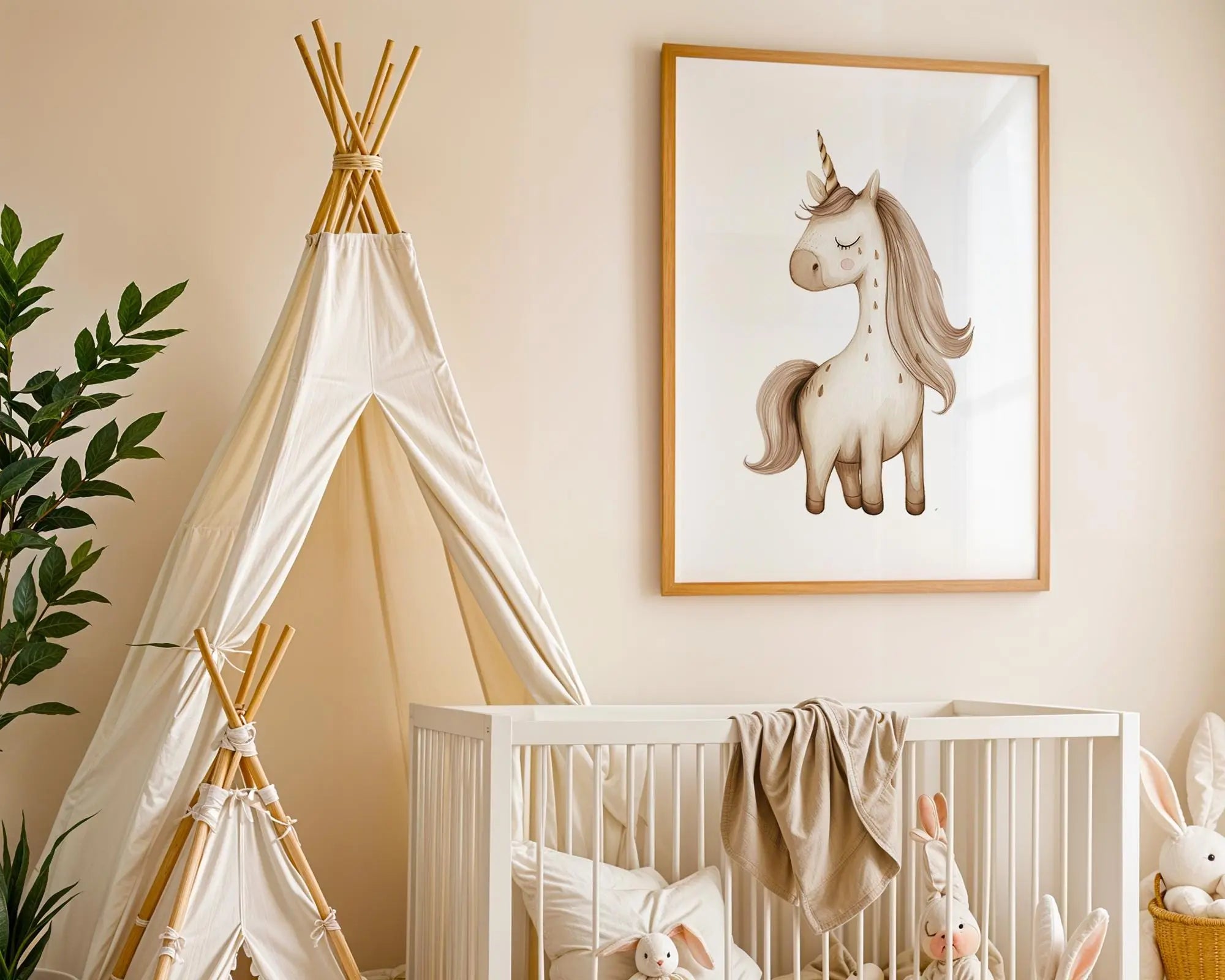 Playroom Ideas | Dreamy Unicorn Nursery Wall Art | Magical Baby Room Print wall art print, modern home decor, unframed artwork by Nomad & Nest