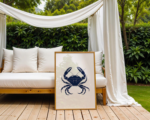 Bold Crab Art Print, Coastal Nautical Decor wall art print, modern home decor, unframed artwork by Nomad & Nest