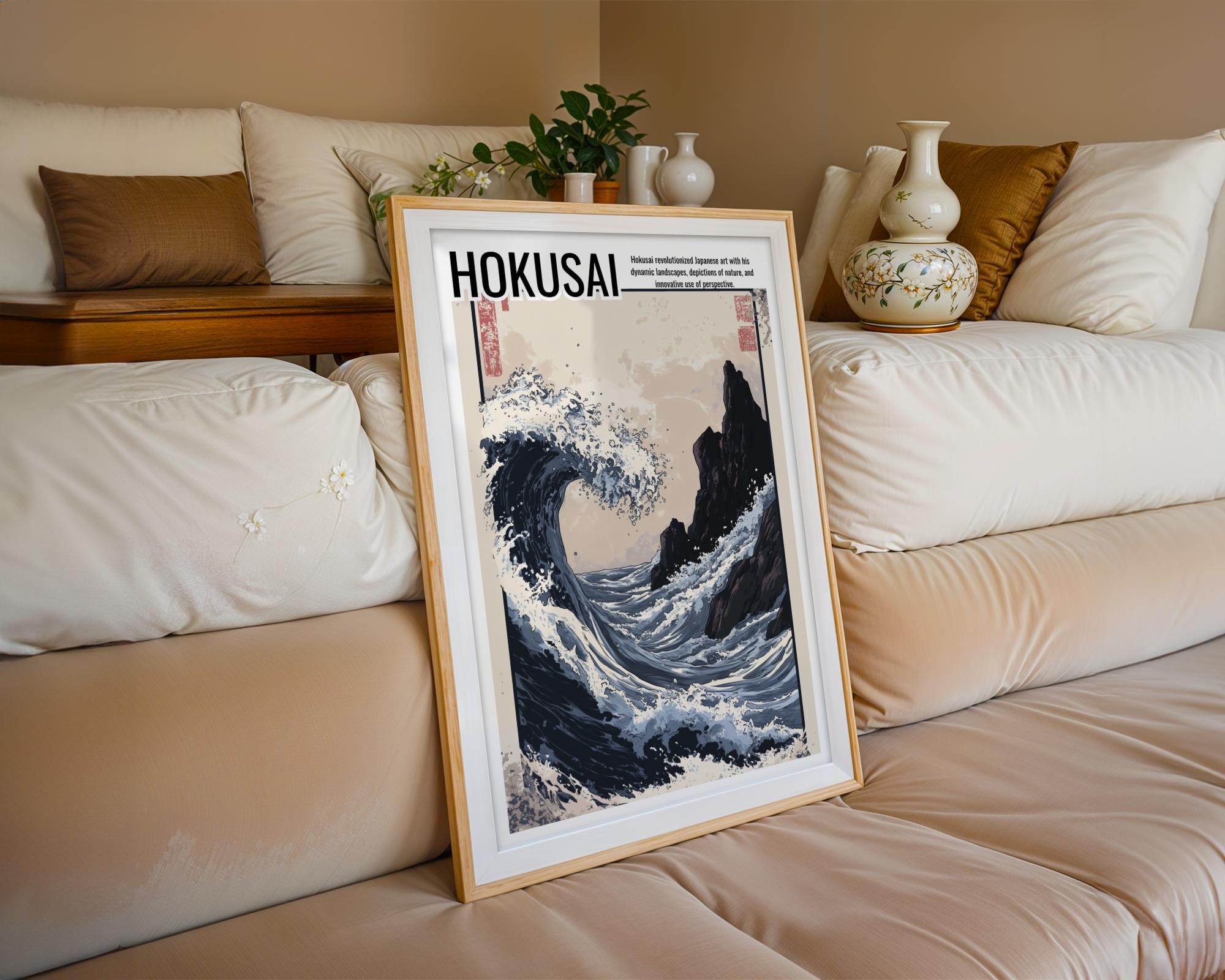 Japanese Poster | Wave Art Print - Hokusai Ocean Seascape, Coastal Decor wall art print, modern home decor, unframed artwork by Nomad & Nest