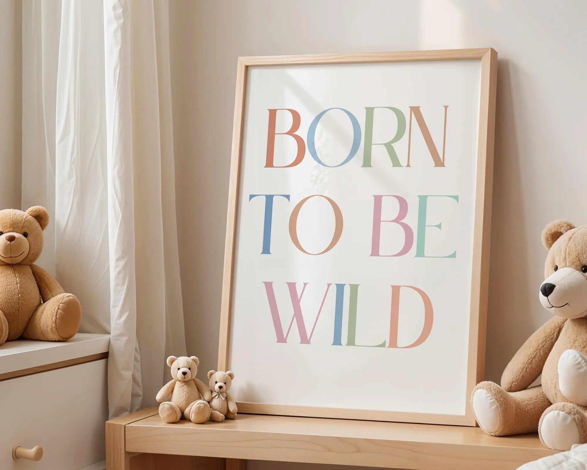 Playroom Ideas | Born To Be Wild Nursery Print | Modern Typography Wall Art wall art print, modern home decor, unframed artwork by Nomad & Nest