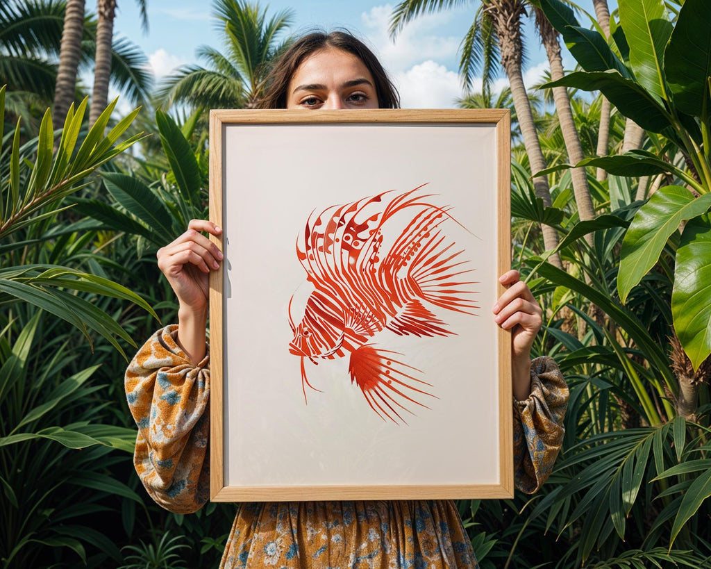 Lionfish Art Print | Bold Marine Wall Decor wall art print, modern home decor, unframed artwork by Nomad & Nest