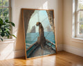 Colourful Prints | Cheetah on Boat Art Print | Coastal Safari Wall Decor wall art print, modern home decor, unframed artwork by Nomad & Nest