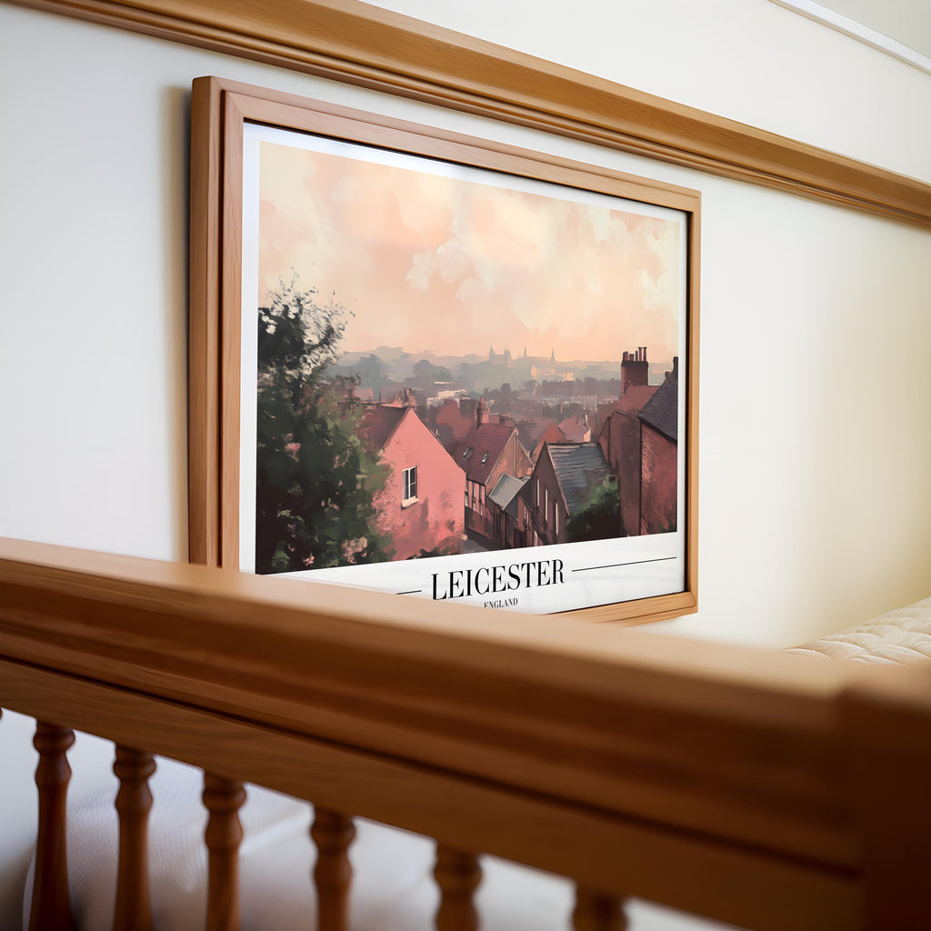 Leicester England Art Print | Sunset Cityscape Wall Decor wall art print, modern home decor, unframed artwork by Nomad & Nest