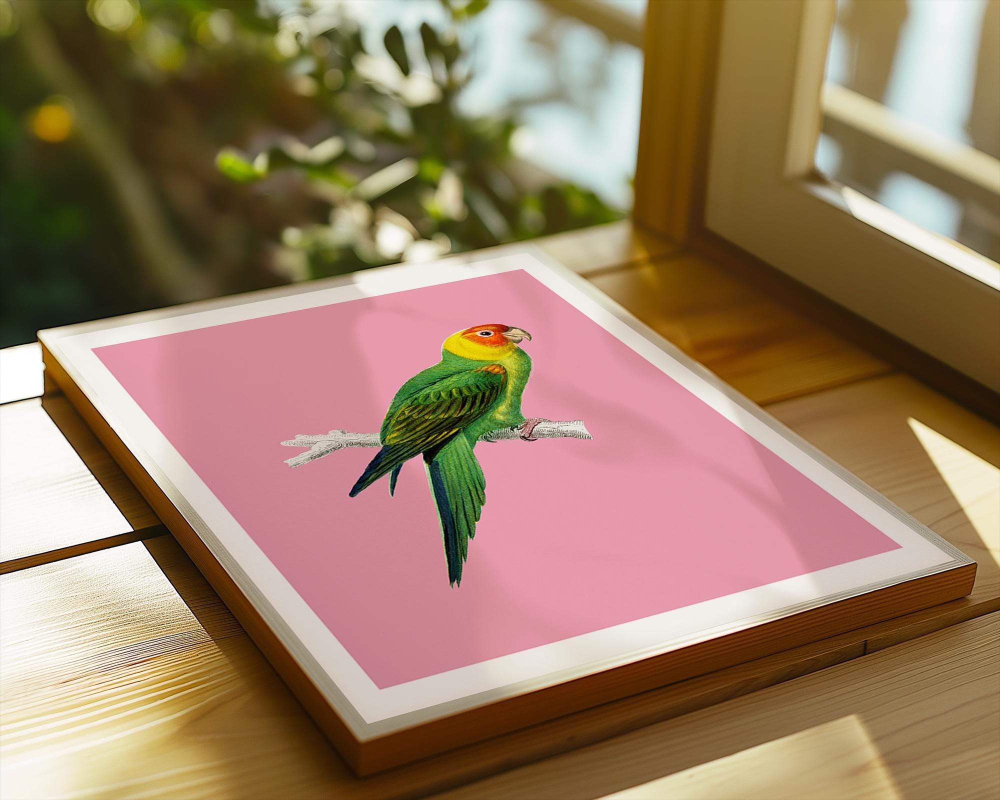 Green Parrot Wall Art | Tropical Bird Poster, Nature Print wall art print, modern home decor, unframed artwork by Nomad & Nest