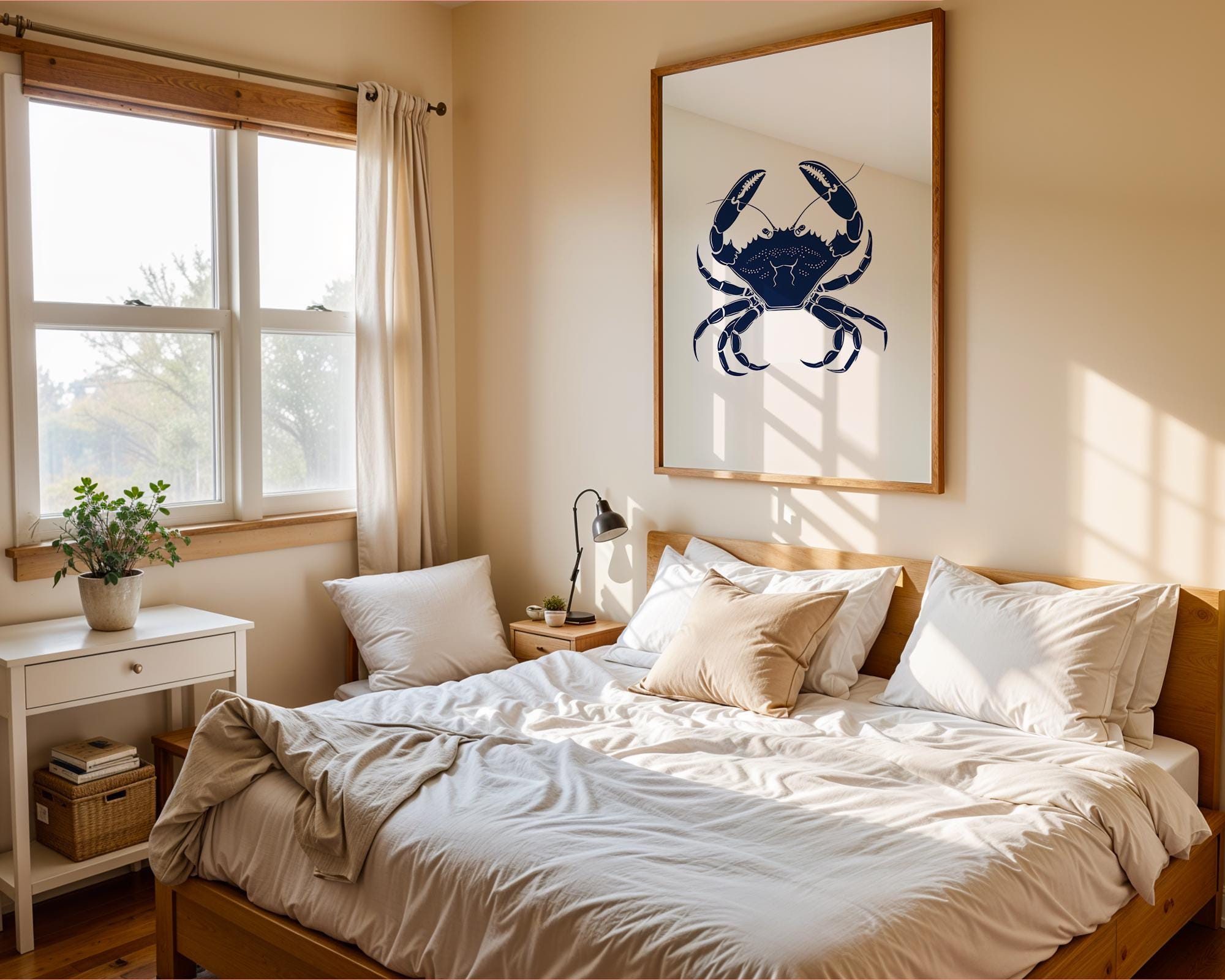 Bold Crab Art Print, Coastal Nautical Decor wall art print, modern home decor, unframed artwork by Nomad & Nest