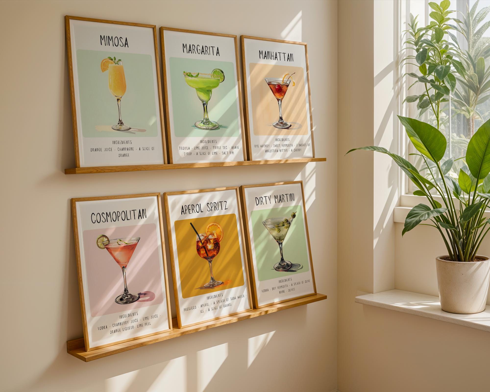Aperol Spritz Cocktail Art Print | Minimalist Bar Cart Decor wall art print, modern home decor, unframed artwork by Nomad & Nest