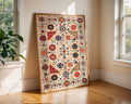 Folk Art Rug Print | Bohemian Textile Poster wall art print, modern home decor, unframed artwork by Nomad & Nest