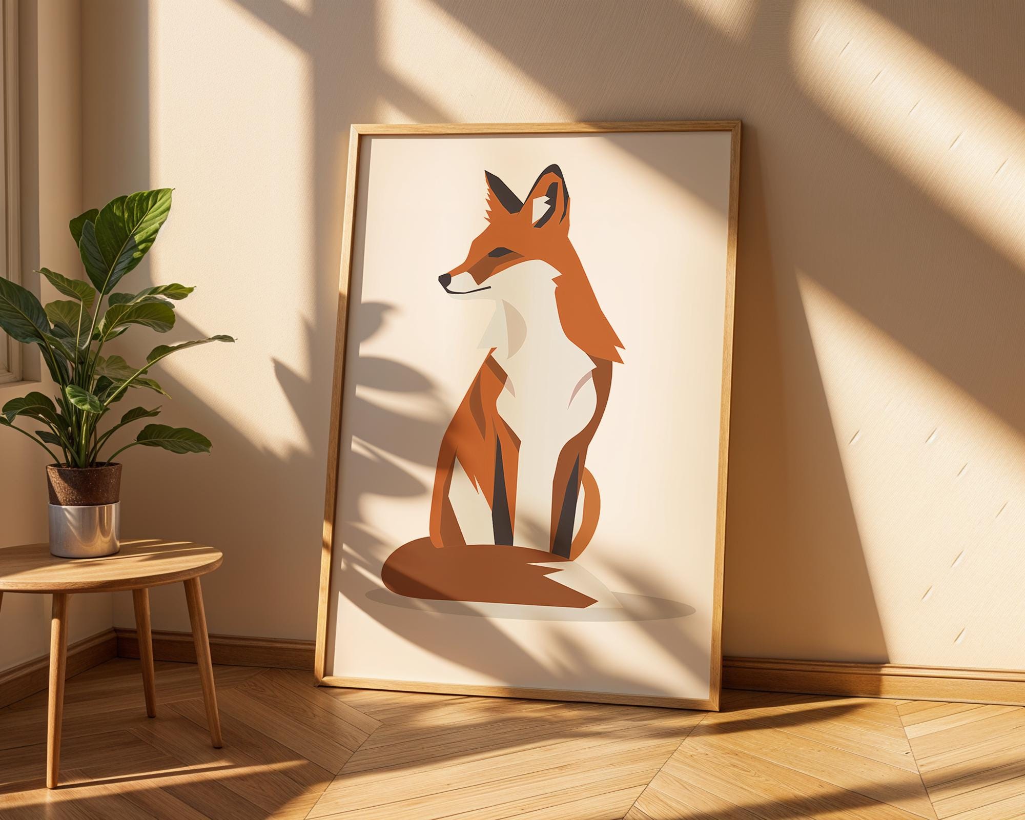 Orange Fox Art Print | Modern Woodland Nursery Decor wall art print, modern home decor, unframed artwork by Nomad & Nest
