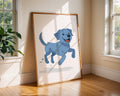 Blue Labrador Puppy Print, Nursery Kids Room Decor, Dog Lover Gift wall art print, modern home decor, unframed artwork by Nomad & Nest