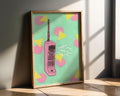 Modern Pop Art | 80s Cell Phone  Print | Retro Memphis Decor wall art print, modern home decor, unframed artwork by Nomad & Nest