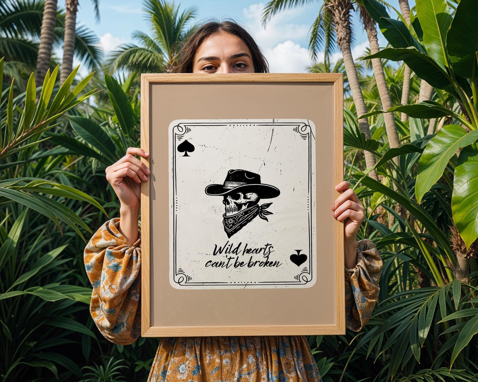 Skull Cowboy Card Print | Dark Western Art, Gothic Home Decor wall art print, modern home decor, unframed artwork by Nomad & Nest