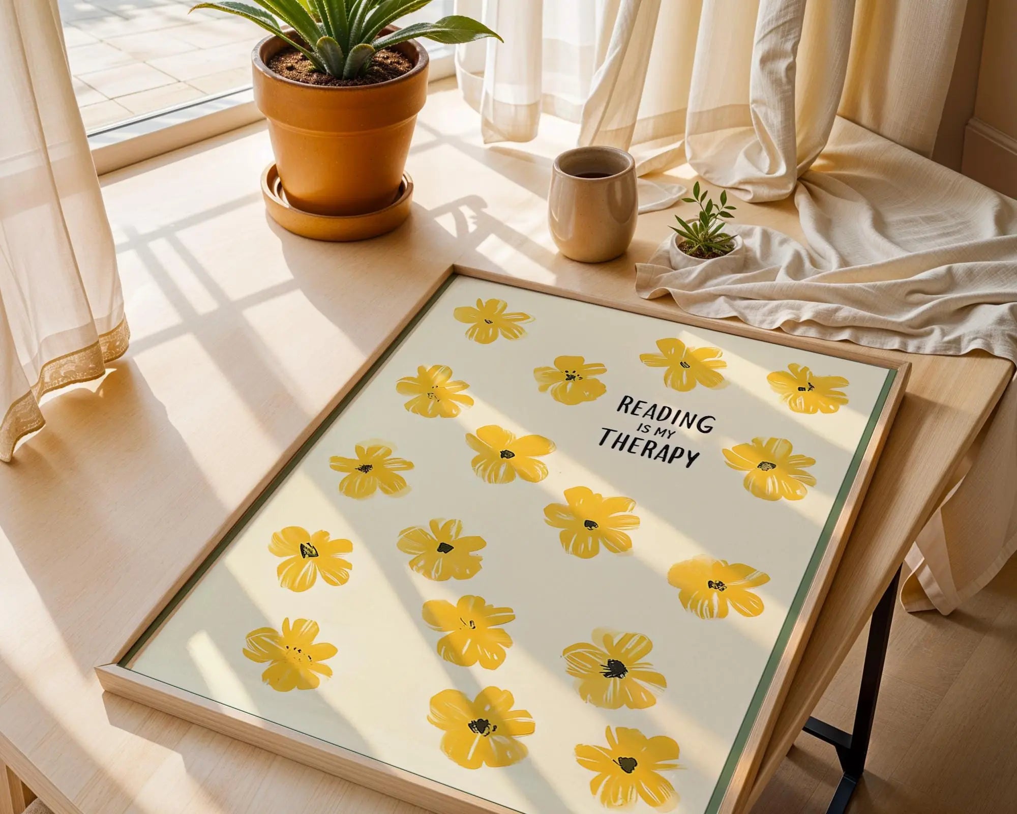 Book Lover Floral Print | Reading Therapy Wall Art wall art print, modern home decor, unframed artwork by Nomad & Nest