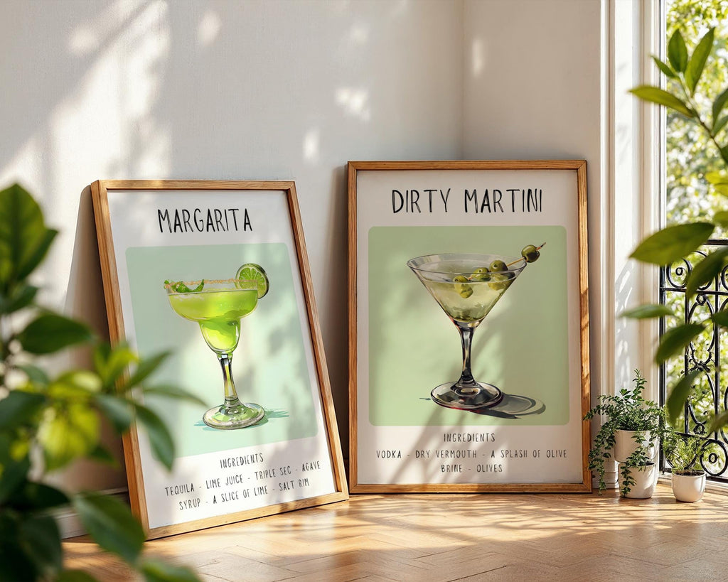 Margarita Cocktail Art Print | Minimalist Bar Cart Poster wall art print, modern home decor, unframed artwork by Nomad & Nest