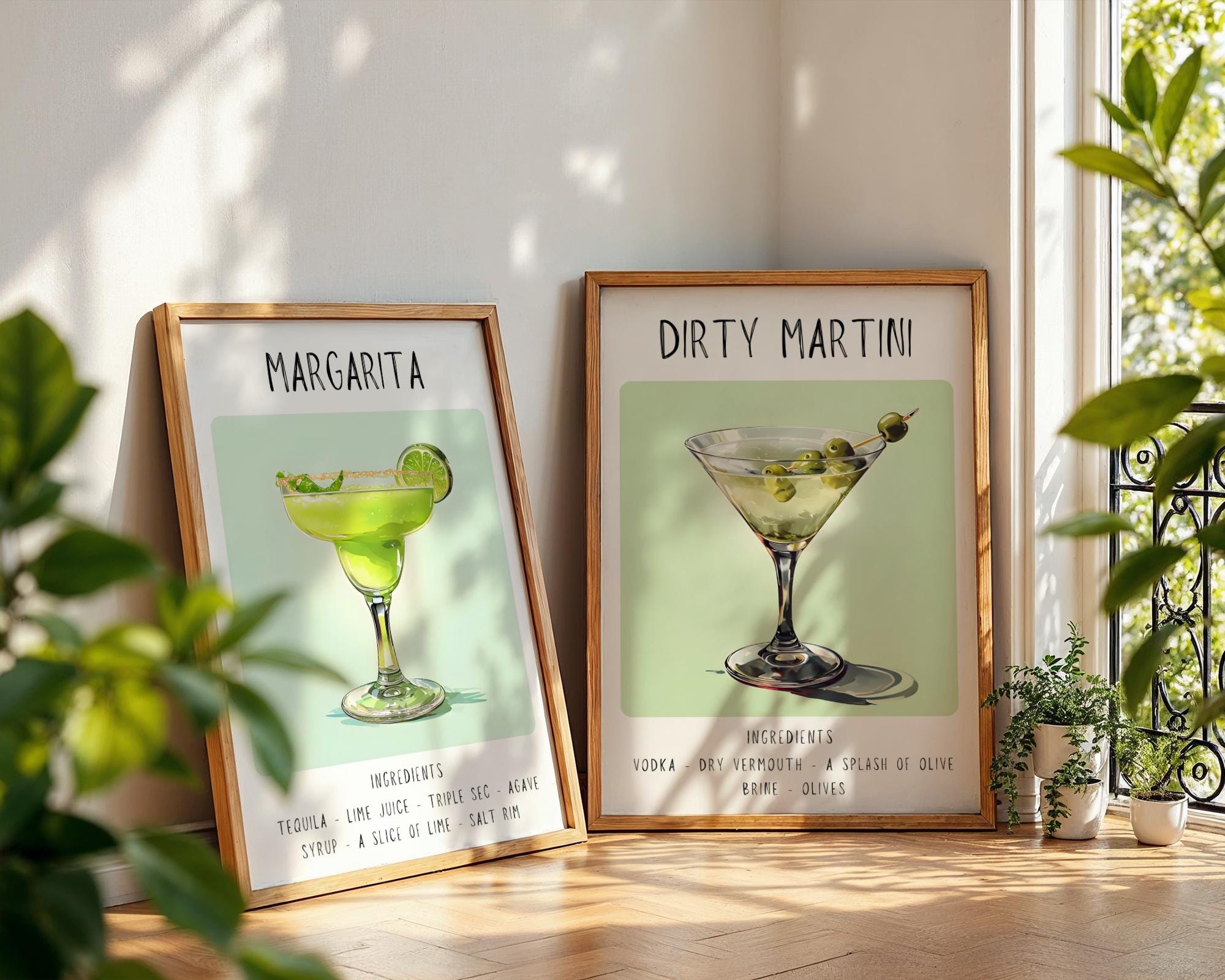 Margarita Cocktail Art Print | Minimalist Bar Cart Poster wall art print, modern home decor, unframed artwork by Nomad & Nest