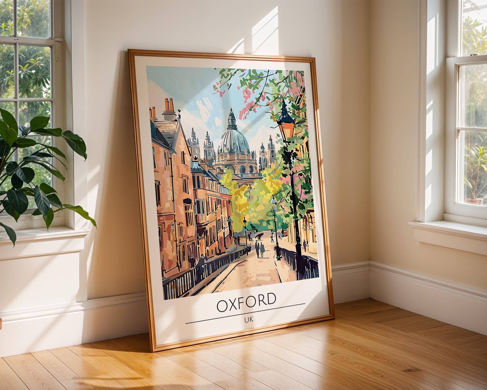 Oxford UK Travel Poster | Radcliffe Camera, British Architecture wall art print, modern home decor, unframed artwork by Nomad & Nest