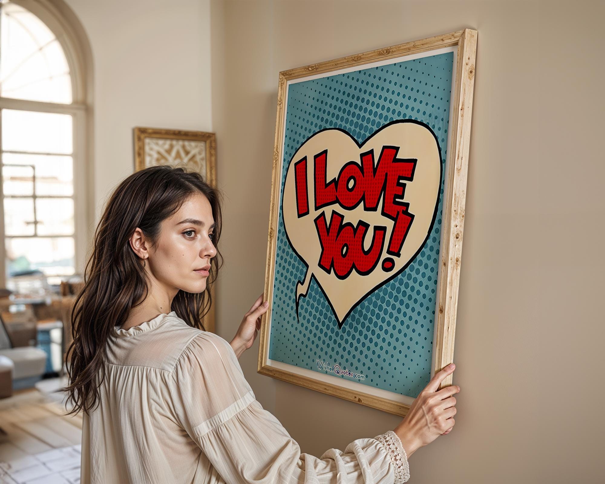 Modern Pop Art | I Love You  Print | Retro Comic Book Poster wall art print, modern home decor, unframed artwork by Nomad & Nest