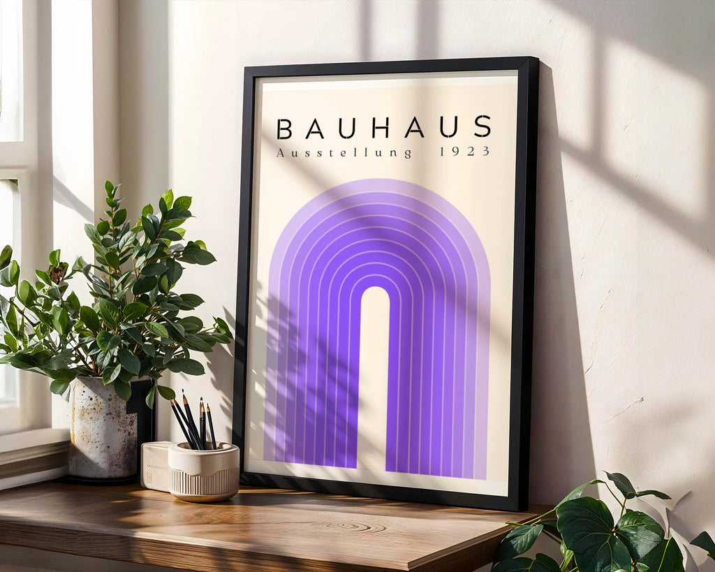 Bauhaus Poster Art Print | Purple Geometric Arch, Mid-Century Modern wall art print, modern home decor, unframed artwork by Nomad & Nest