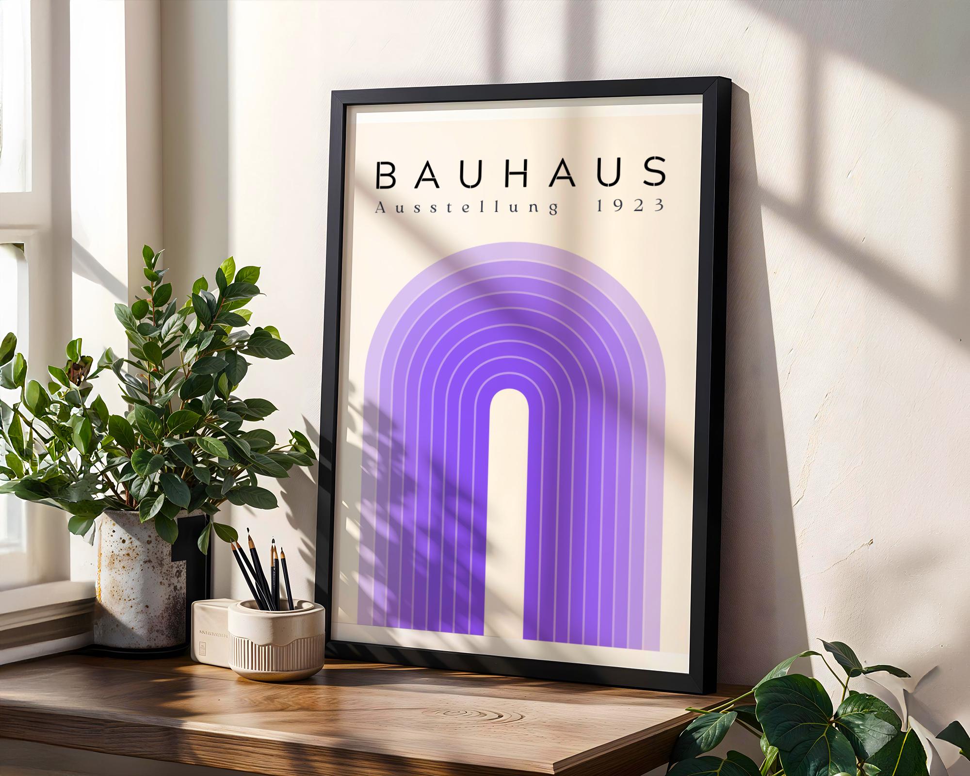 Bauhaus Poster Art Print | Purple Geometric Arch, Mid-Century Modern wall art print, modern home decor, unframed artwork by Nomad & Nest