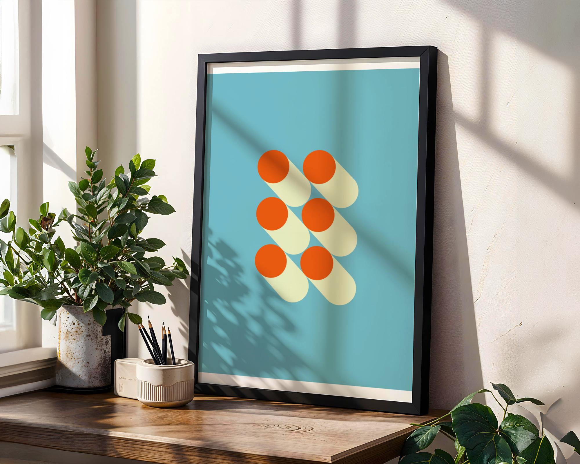 Bauhaus Poster Circle Art Print | Mid-Century Modern Geometric wall art print, modern home decor, unframed artwork by Nomad & Nest