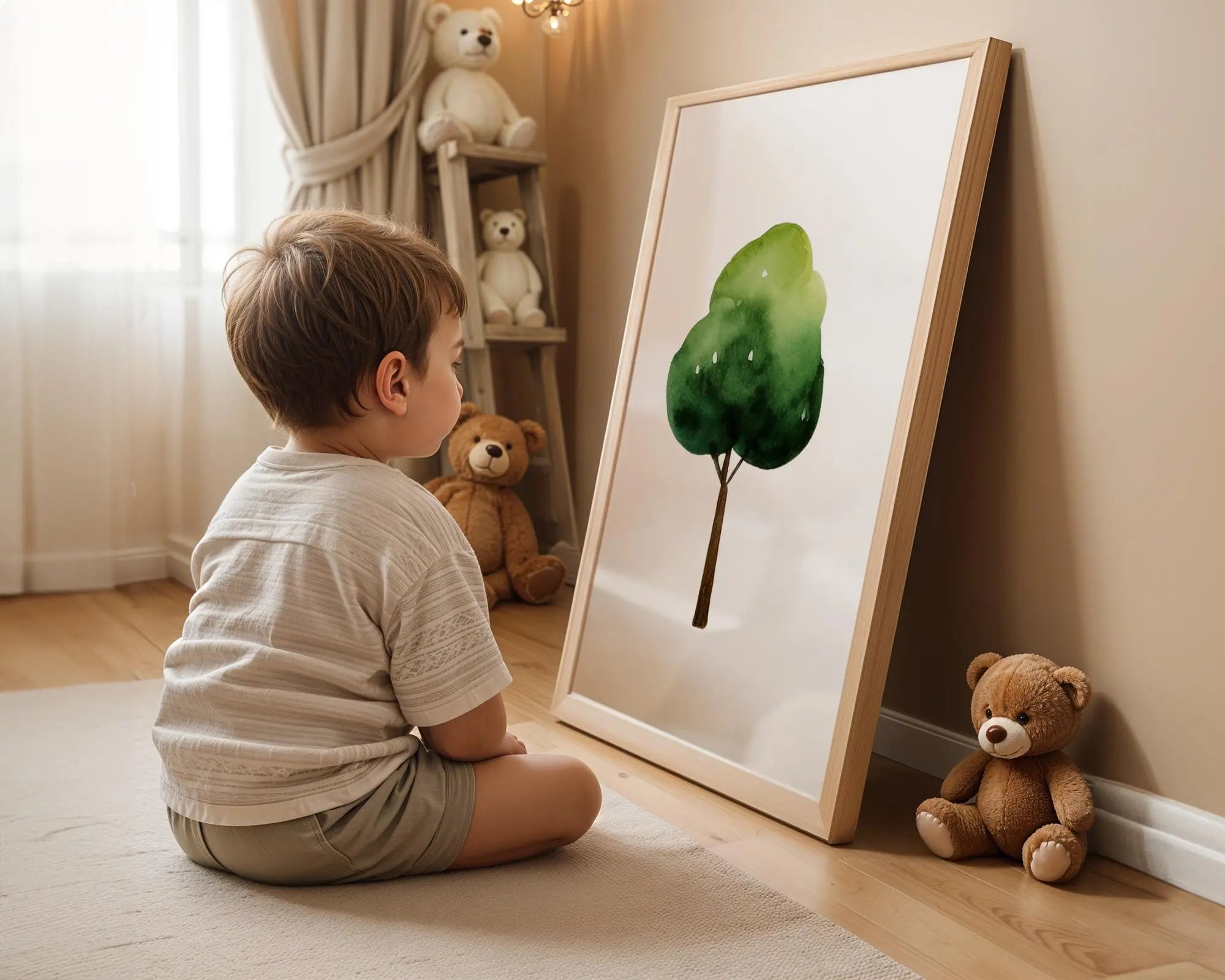 Playroom Ideas | Forest Tree Nursery Wall Art Woodland Nature Print wall art print, modern home decor, unframed artwork by Nomad & Nest