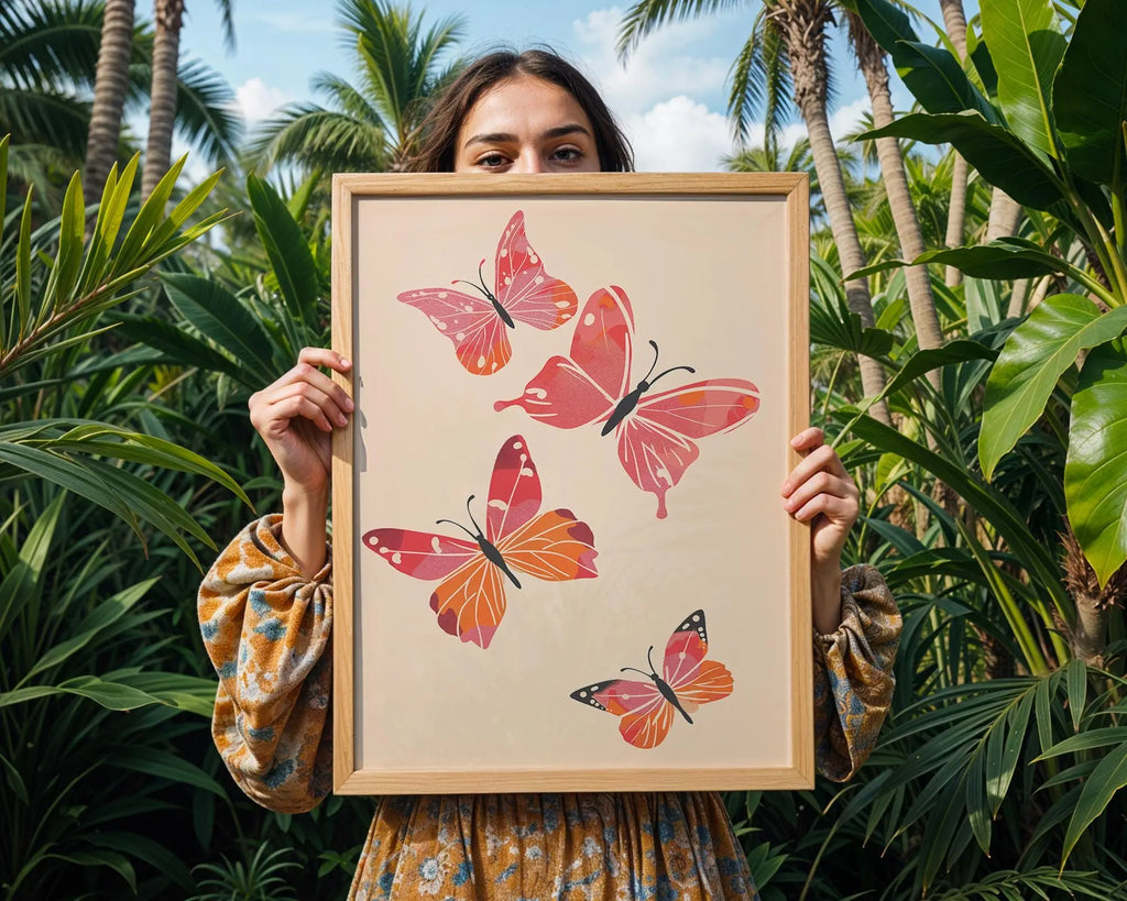 Colorful Butterfly Wall Art Print | Whimsical Insect Illustration wall art print, modern home decor, unframed artwork by Nomad & Nest
