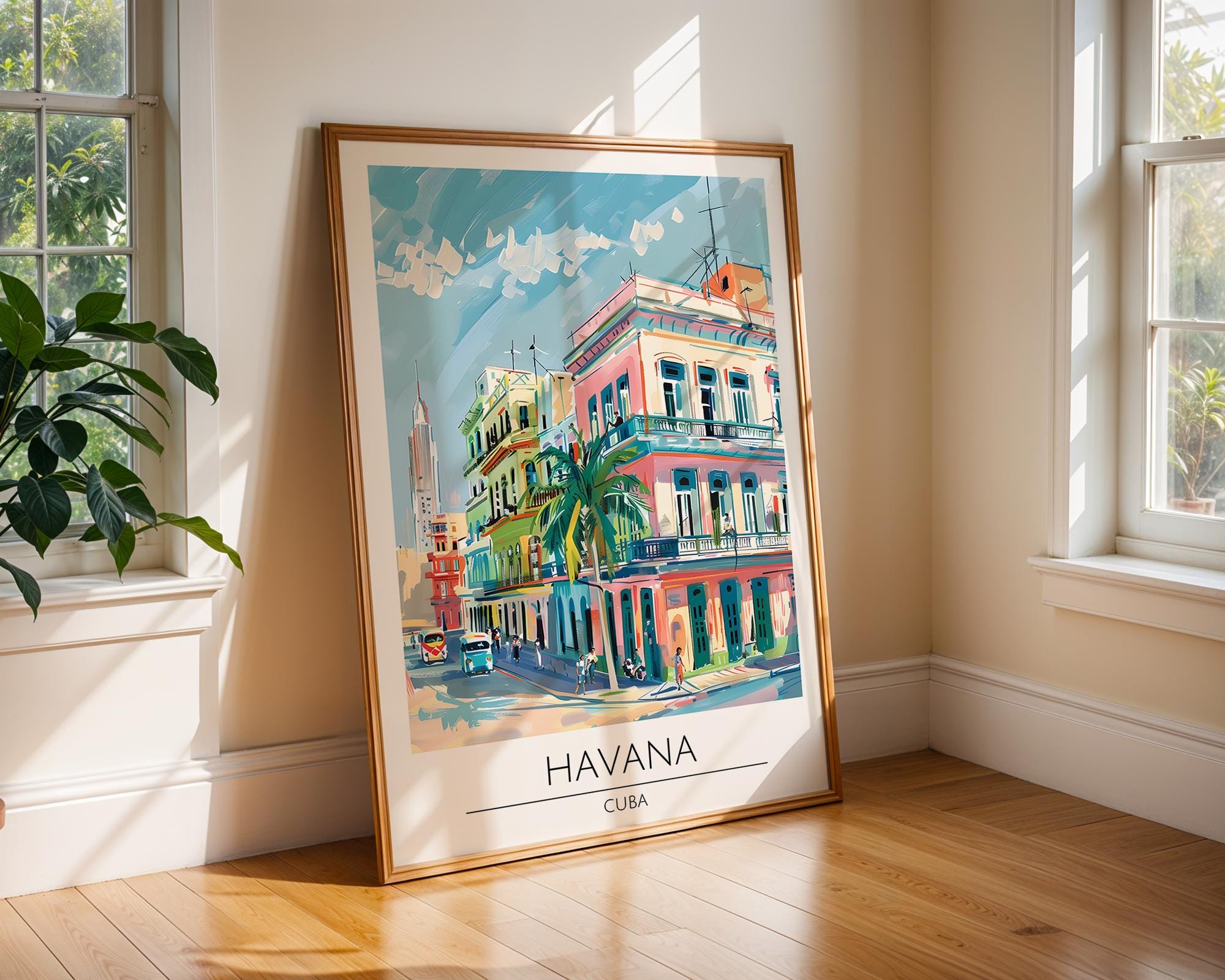 Havana Cuba Travel Print | Retro Caribbean Architecture wall art print, modern home decor, unframed artwork by Nomad & Nest