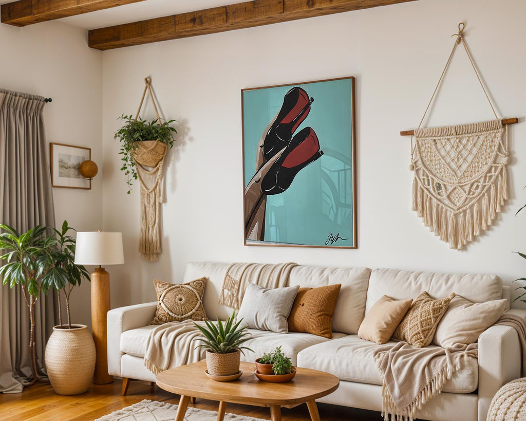 Modern Pop Art | Red Bottom Heels Fashion Print | Chic Minimalist wall art print, modern home decor, unframed artwork by Nomad & Nest