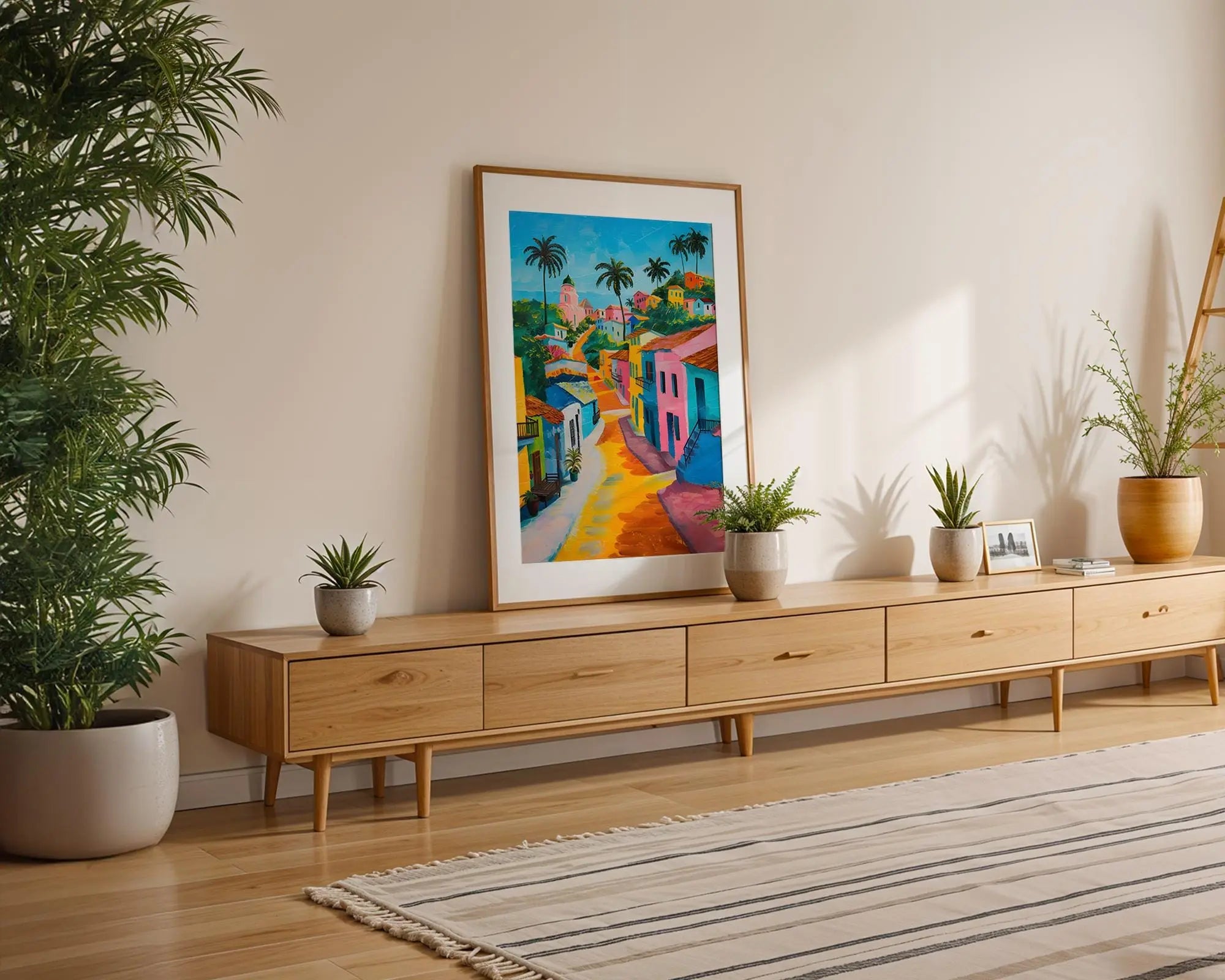 Modern Pop Art | Caribbean Street  Print | Tropical Village, Coastal Home Decor wall art print, modern home decor, unframed artwork by Nomad & Nest