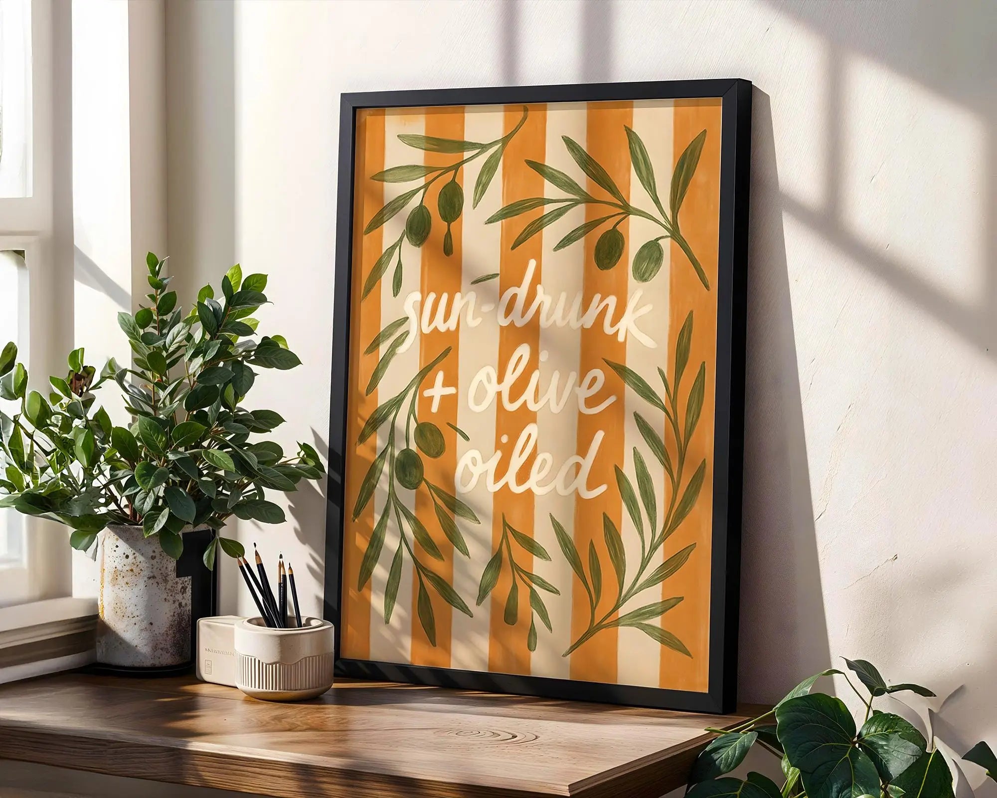 Mediterranean Olive Branch Art Print | Kitchen Wall Decor wall art print, modern home decor, unframed artwork by Nomad & Nest