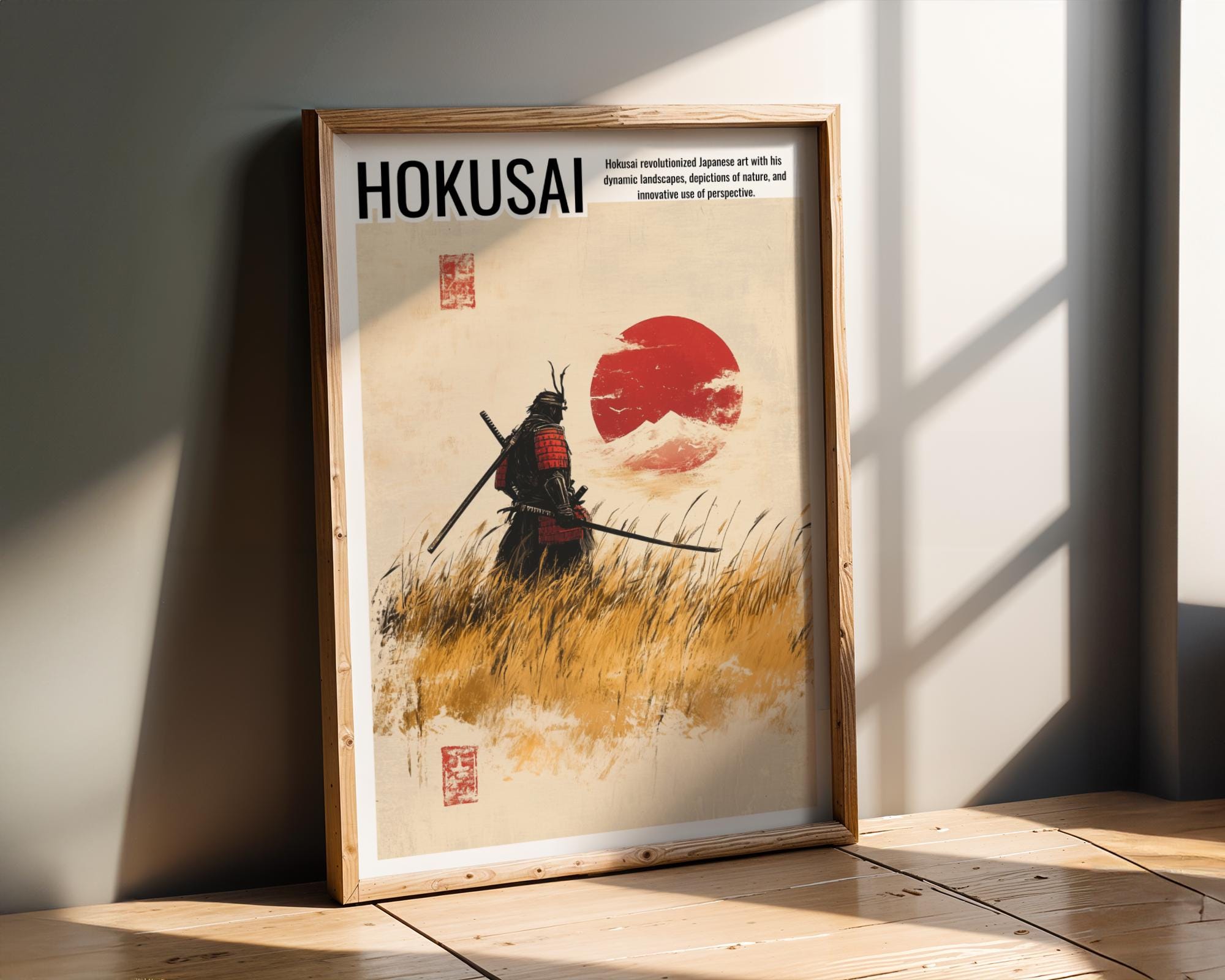 Japanese Poster | Samurai Warrior Print -  Katana, Bushido Art wall art print, modern home decor, unframed artwork by Nomad & Nest