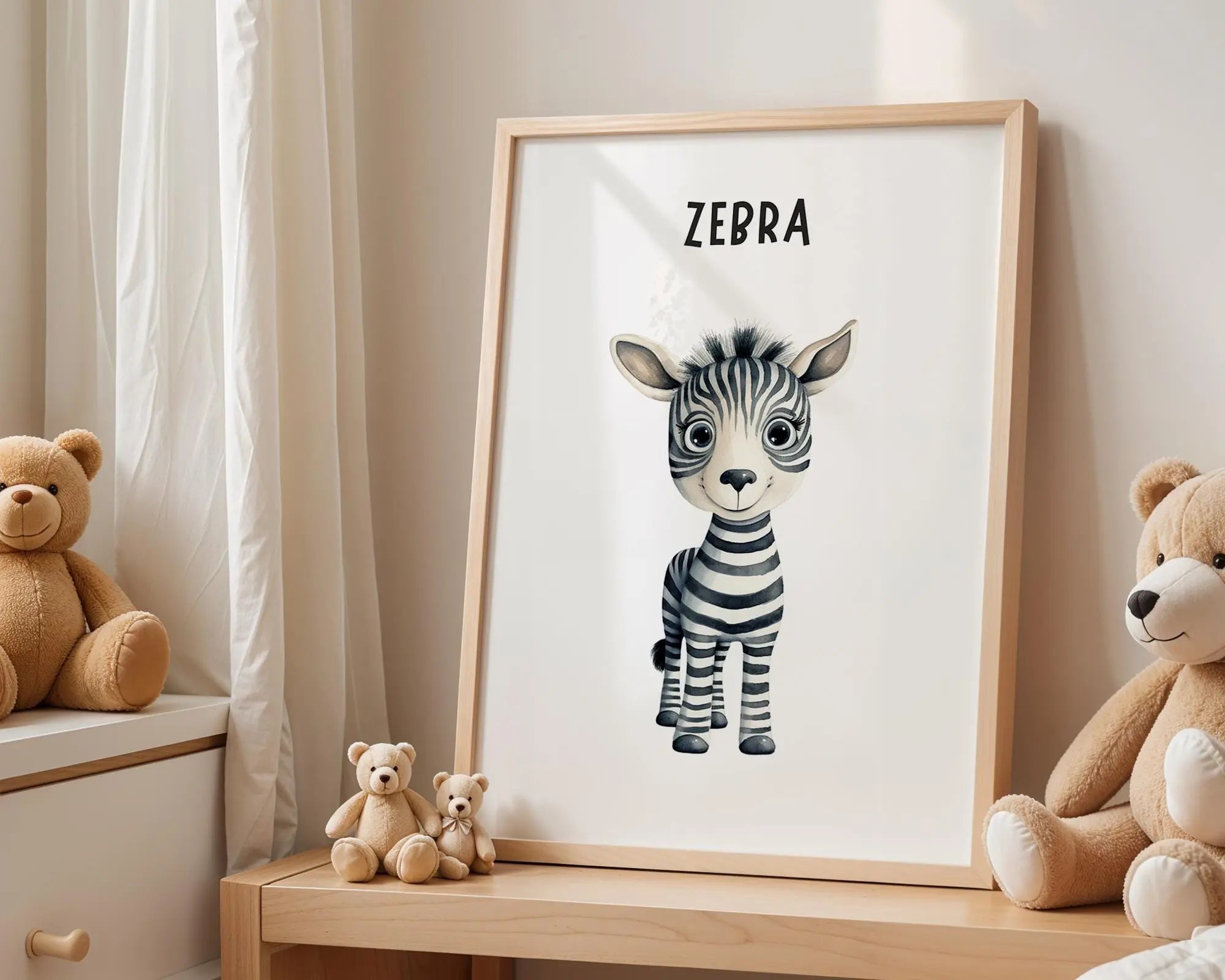 Playroom Ideas | Zebra Nursery Wall Art | Safari Animal Baby Print wall art print, modern home decor, unframed artwork by Nomad & Nest